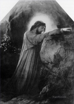 ポール・ドラローシュ Painting - オリーブ山のキリスト 1855 等身大 イポリット・ドラローシュ